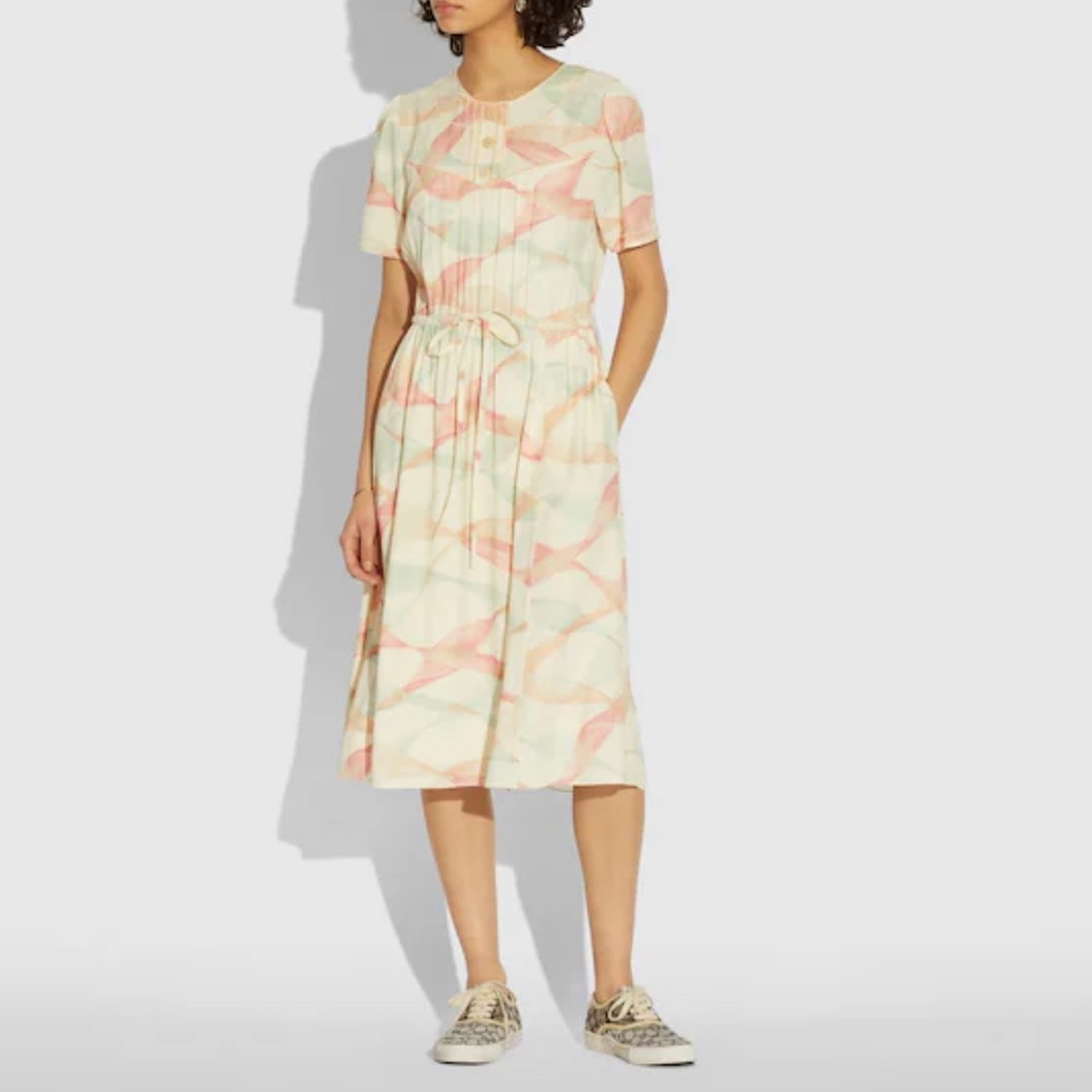 Coach Trompe L'oeil Short Sleeve Dress